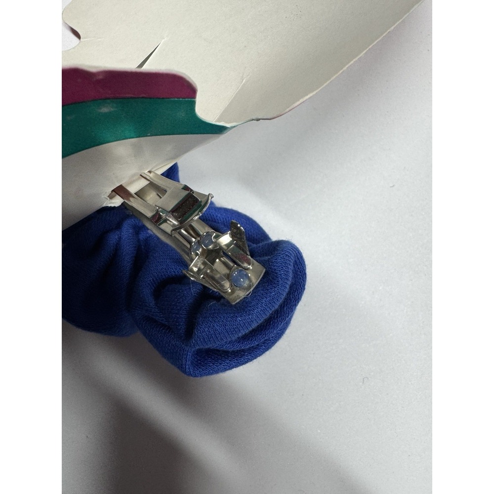 Vintage 1990s Jordache Kids Bow Barrette Clip NOS Lot of 3 Blue Yellow - Picture 5 of 6